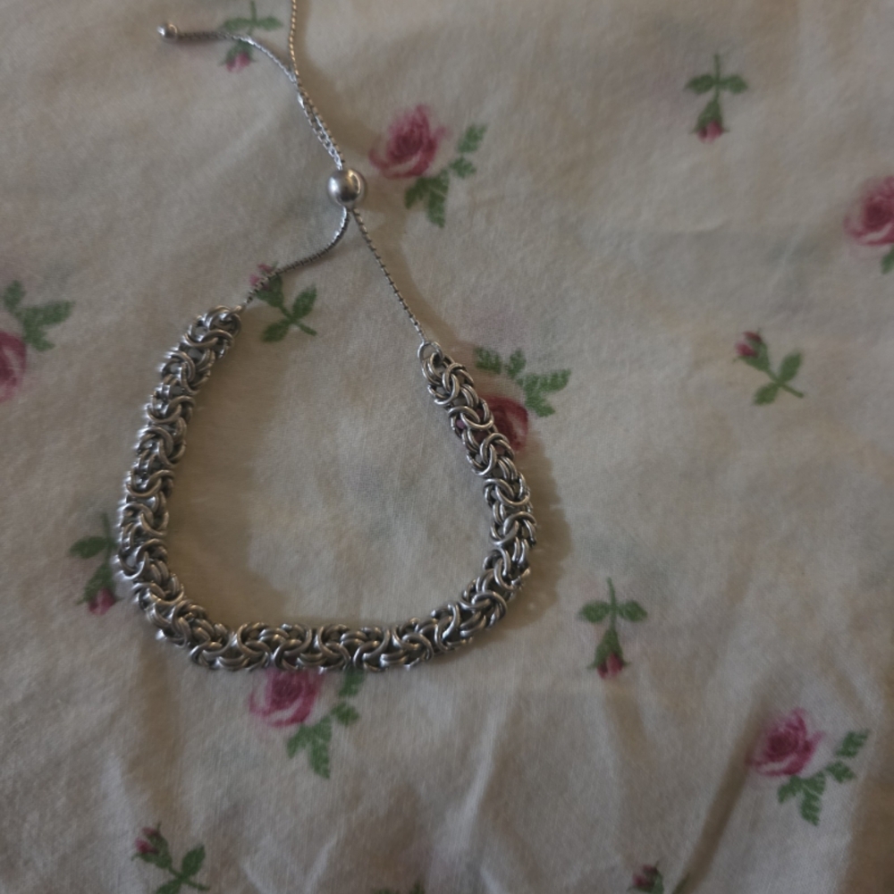 Sterling Silver Chain Bracelet - Adjustable Silver Tone Women's Bracelet